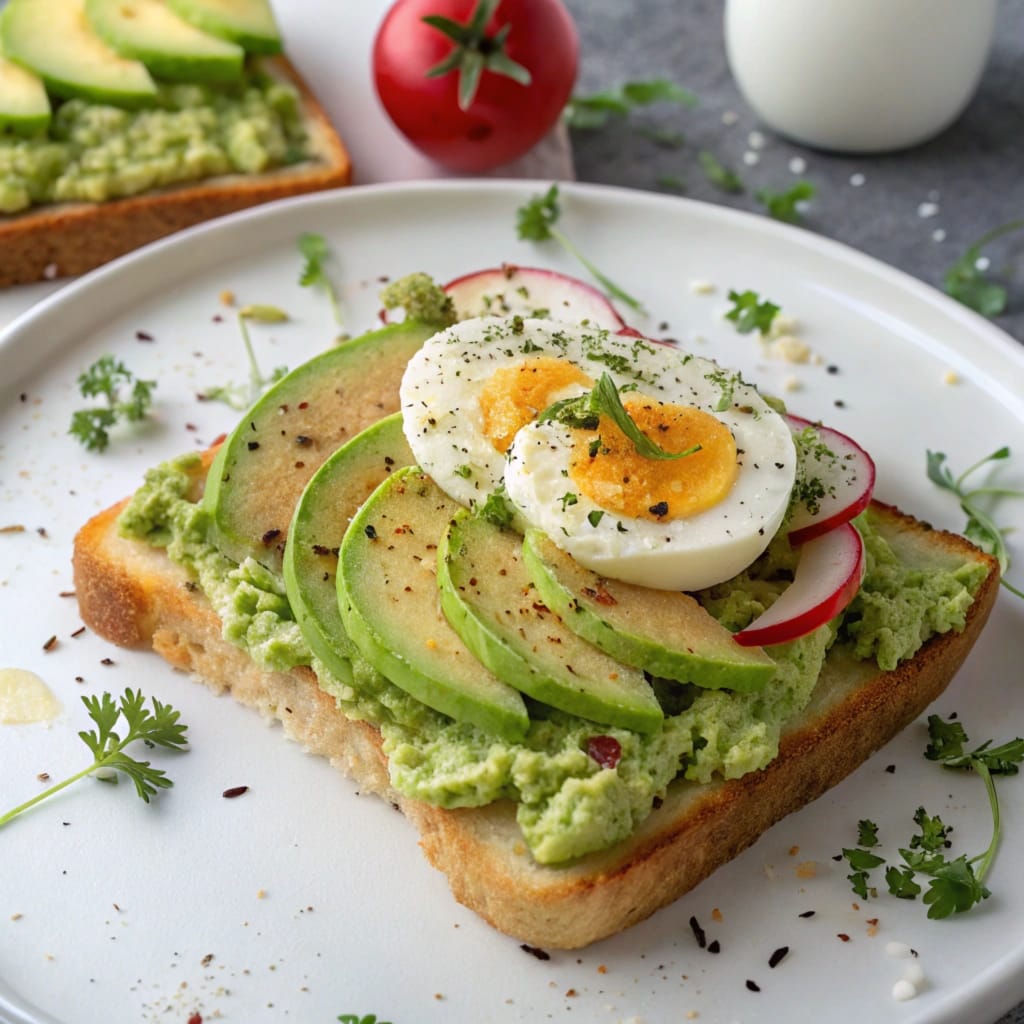 Avocado Toast with Egg and Apples:
